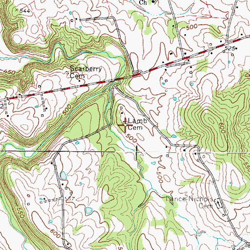 Topographic Map of Lamb Cemetery, KY