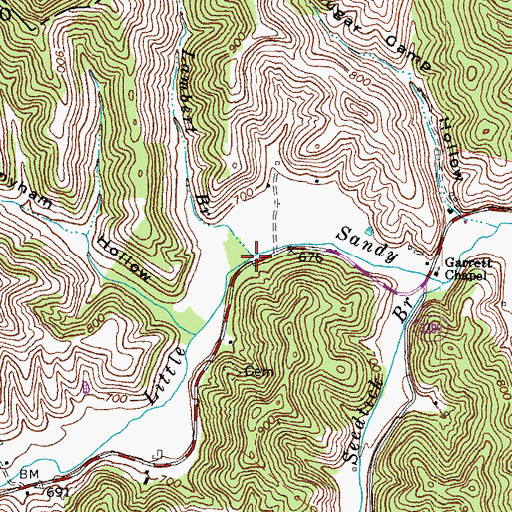 Topographic Map of Lambert Branch, KY