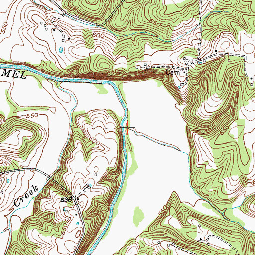 Topographic Map of Lancaster Branch, KY