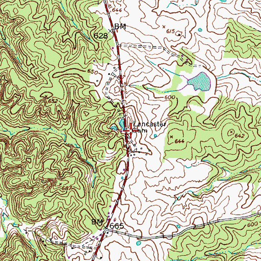 Topographic Map of Lancaster Cemetery, KY