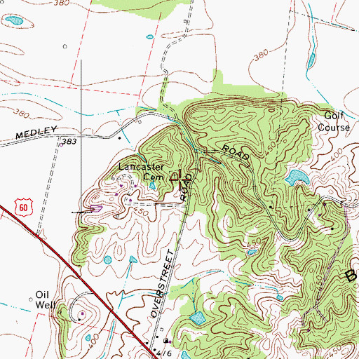 Topographic Map of Lancaster Cemetery, KY