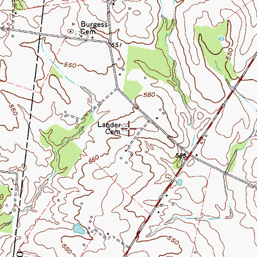 Topographic Map of Lander Cemetery, KY