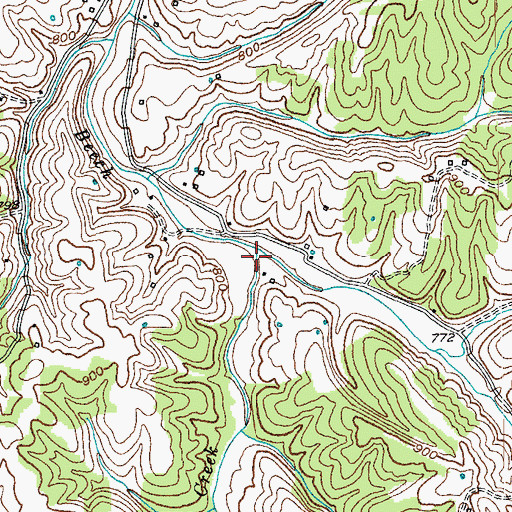 Topographic Map of Landers Creek, KY
