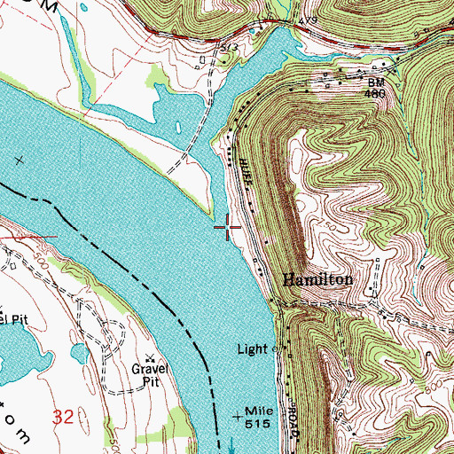 Topographic Map of Landing Creek, KY