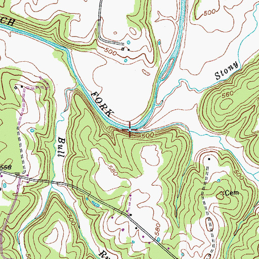 Topographic Map of Landing Run, KY
