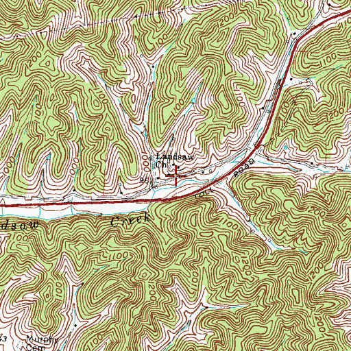 Topographic Map of Landsaw Church, KY