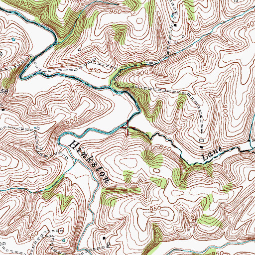 Topographic Map of Lane Branch, KY