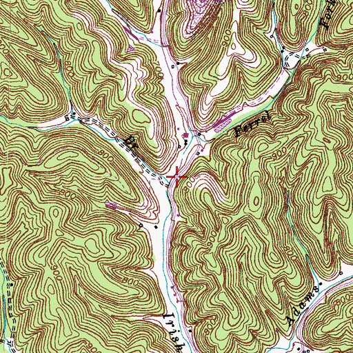 Topographic Map of Lane Branch, KY