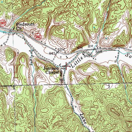 Topographic Map of Lane Branch, KY