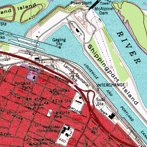 Topographic Map of Lannan Memorial Park, KY