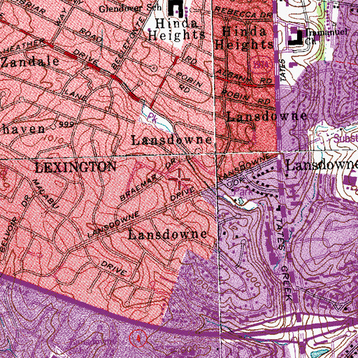 Topographic Map of Lansdowne, KY