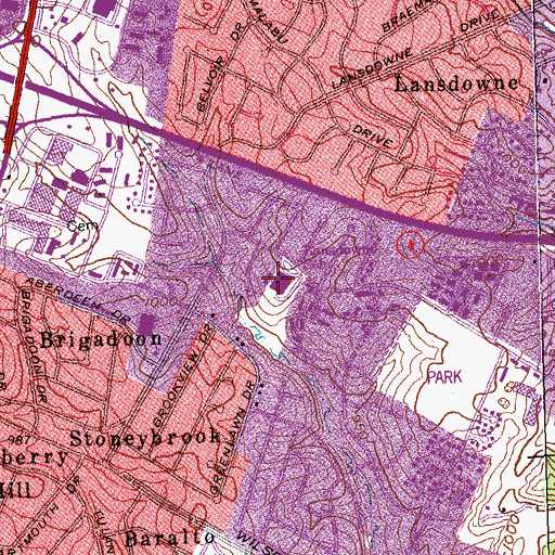 Topographic Map of Lansdowne Elementary School, KY