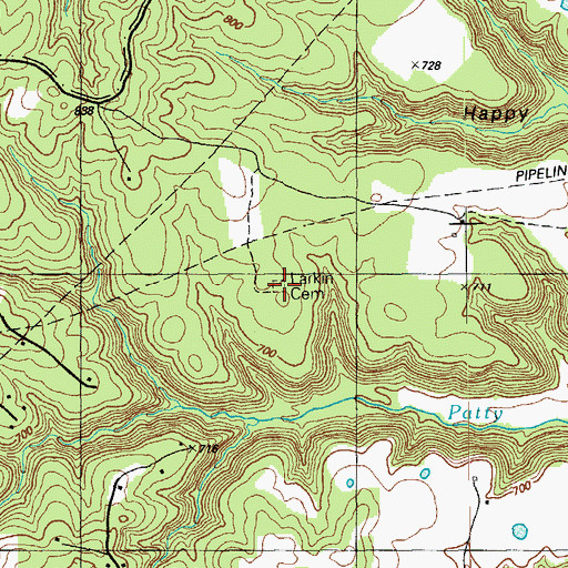 Topographic Map of Larkin Cemetery, KY