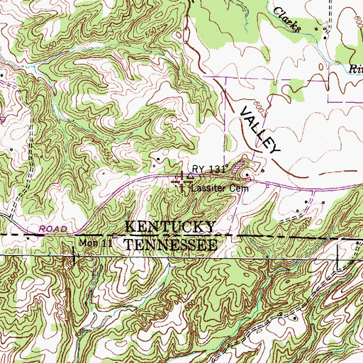 Topographic Map of Lassiter Cemetery, KY