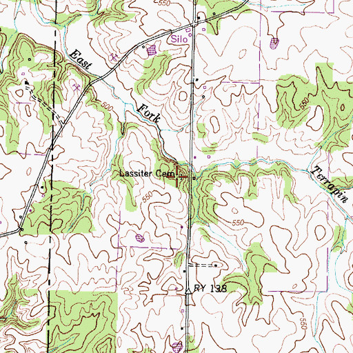 Topographic Map of Lassiter Cemetery, KY