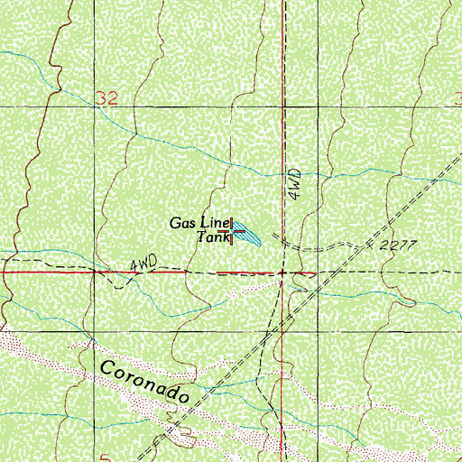Topographic Map of Gas Line Tank, AZ