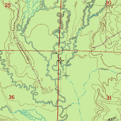 Topographic Map of Graves Creek, AR