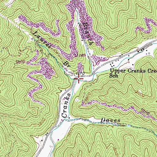 Topographic Map of Laurel Branch, KY