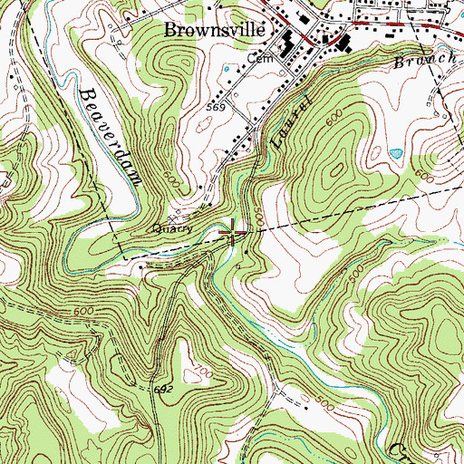 Topographic Map of Laurel Branch, KY