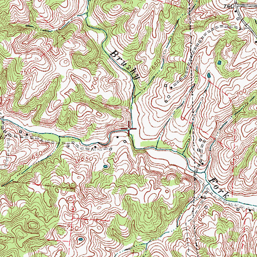 Topographic Map of Laurel Branch, KY