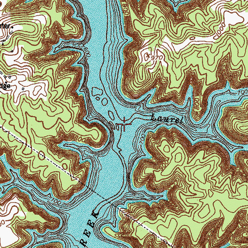 Topographic Map of Laurel Creek, KY