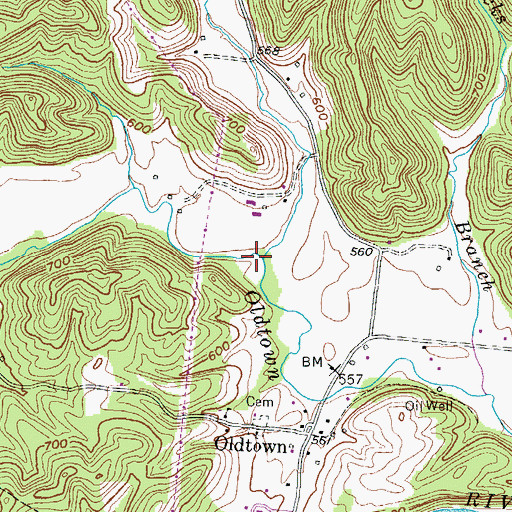 Topographic Map of Laurel Creek, KY