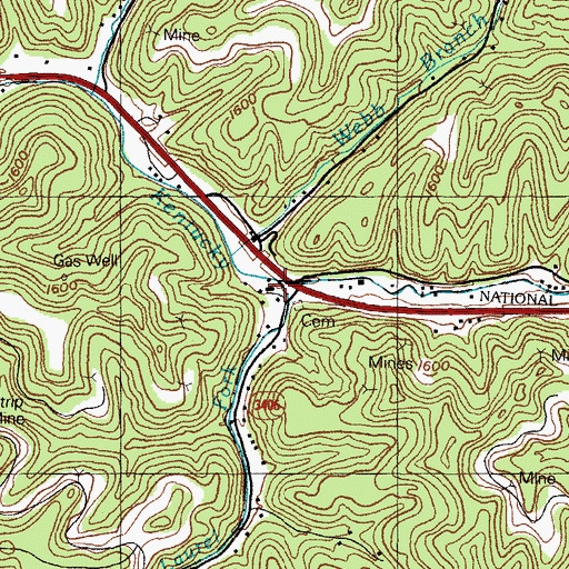 Topographic Map of Laurel Fork, KY