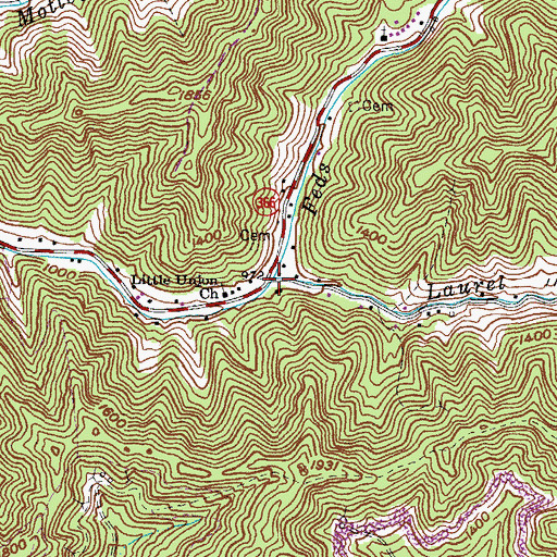 Topographic Map of Laurel Fork, KY