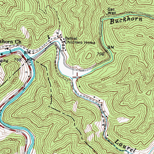 Topographic Map of Laurel Fork, KY