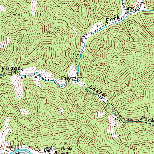 Topographic Map of Laurel Fork, KY