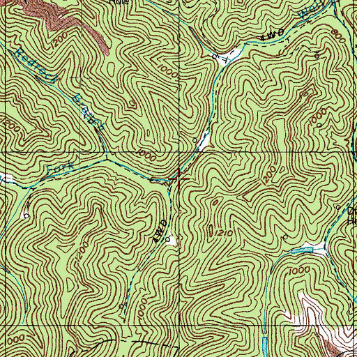 Topographic Map of Laurel Fork, KY