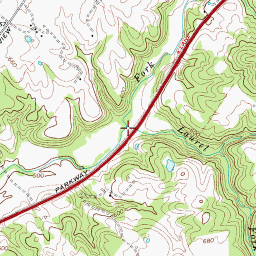 Topographic Map of Laurel Fork, KY
