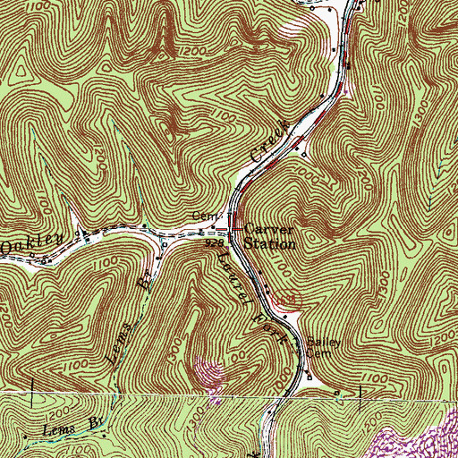 Topographic Map of Laurel Fork, KY