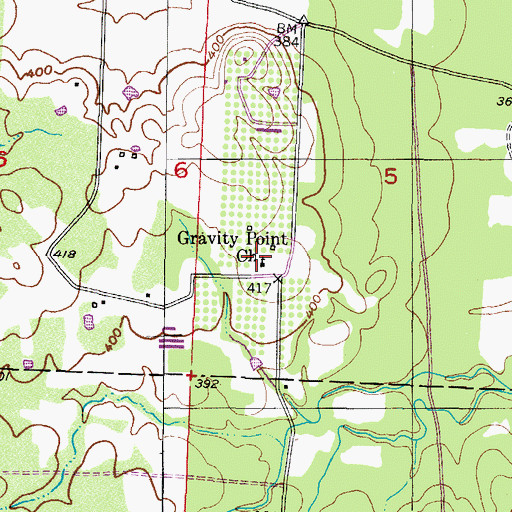 Topographic Map of Gravity Point Church, AR