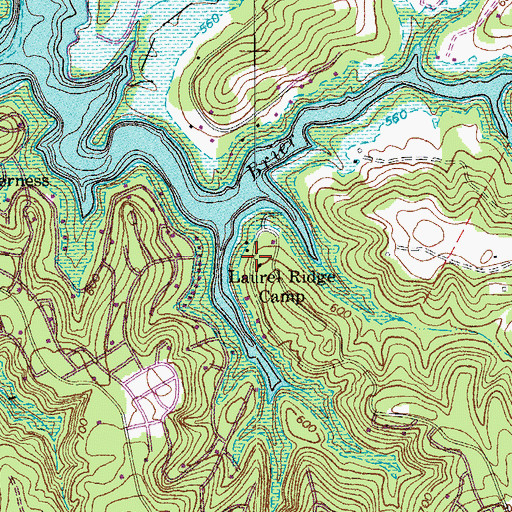 Topographic Map of Laurel Ridge Camp, KY