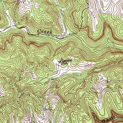 Topographic Map of Laurel School, KY