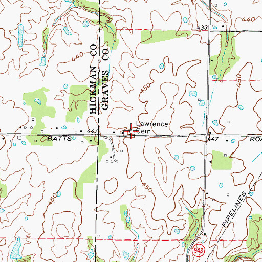 Topographic Map of Lawrence Cemetery, KY