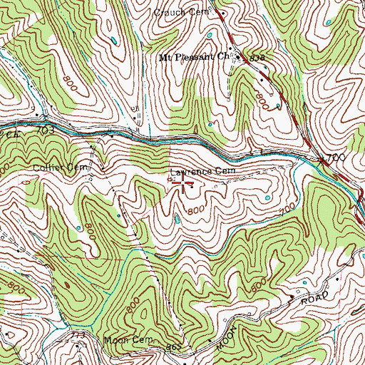 Topographic Map of Lawrence Cemetery, KY