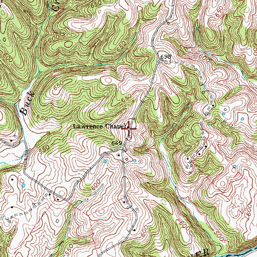 Topographic Map of Lawrence Chapel, KY