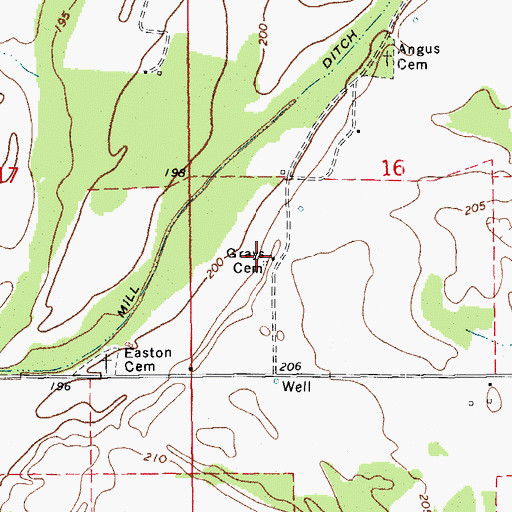 Topographic Map of Gray Cemetery, AR