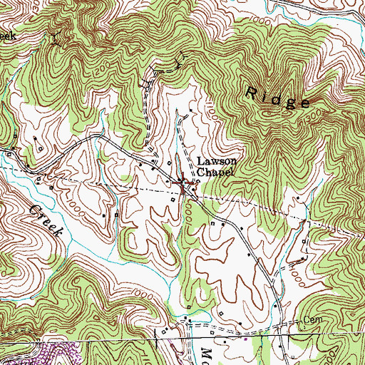 Topographic Map of Lawson Chapel, KY