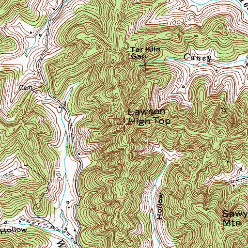 Topographic Map of Lawson High Top, KY