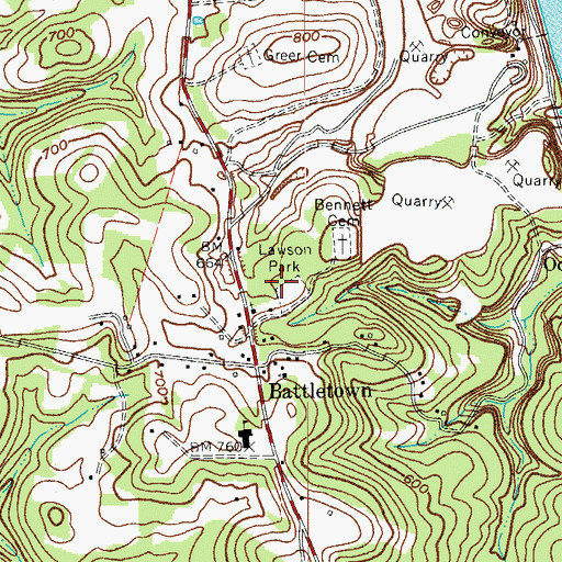 Topographic Map of Lawson Park, KY