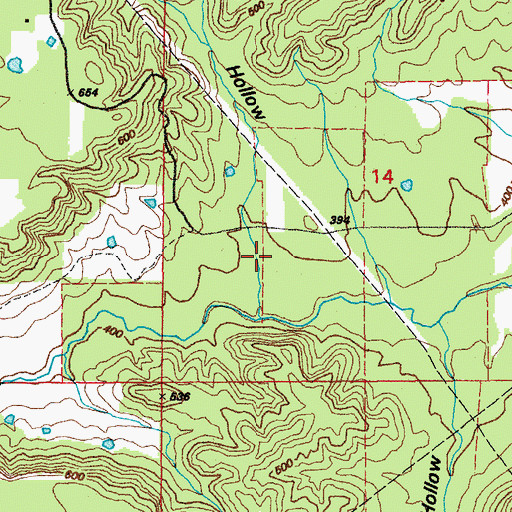 Topographic Map of Gray Hollow, AR