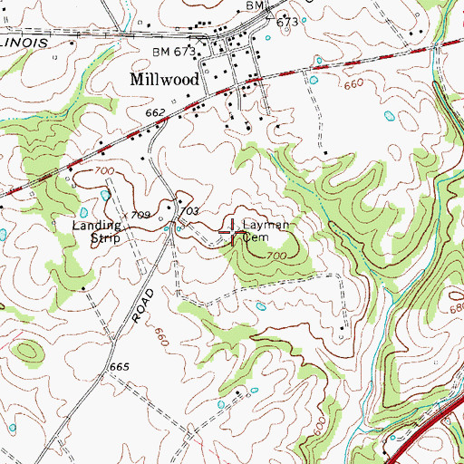 Topographic Map of Layman Cemetery, KY