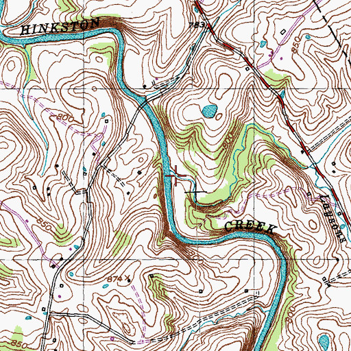 Topographic Map of Laysons Branch, KY