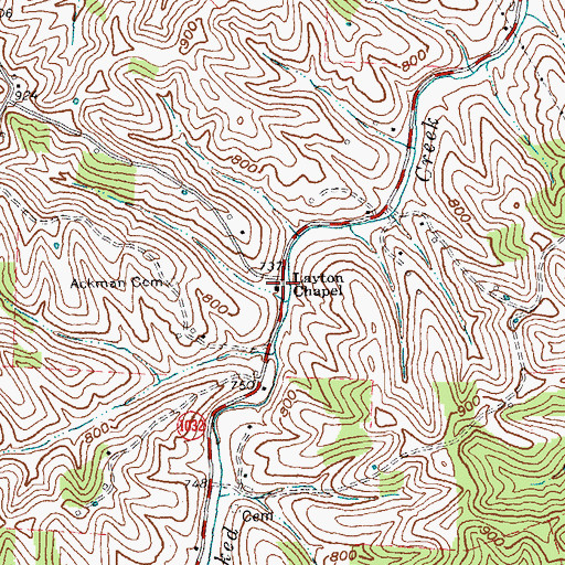 Topographic Map of Layton Chapel, KY