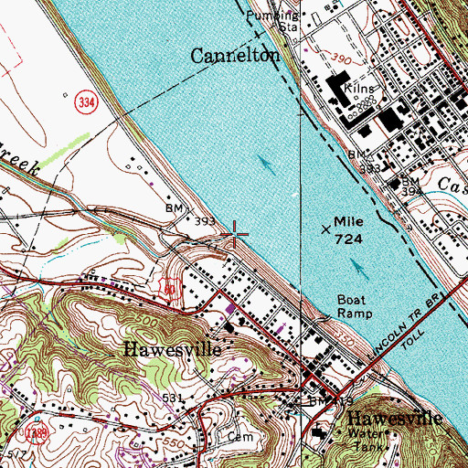 Topographic Map of Lead Creek, KY