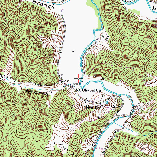 Topographic Map of Leadingham Branch, KY