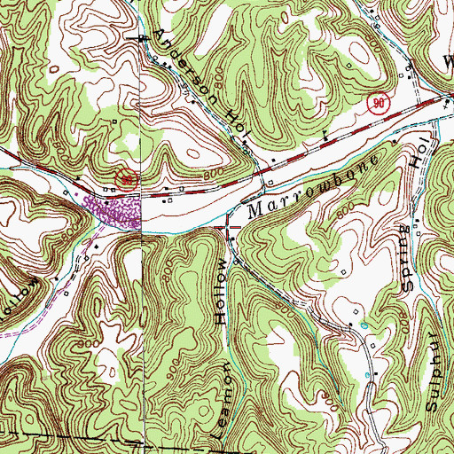 Topographic Map of Leamon Hollow, KY